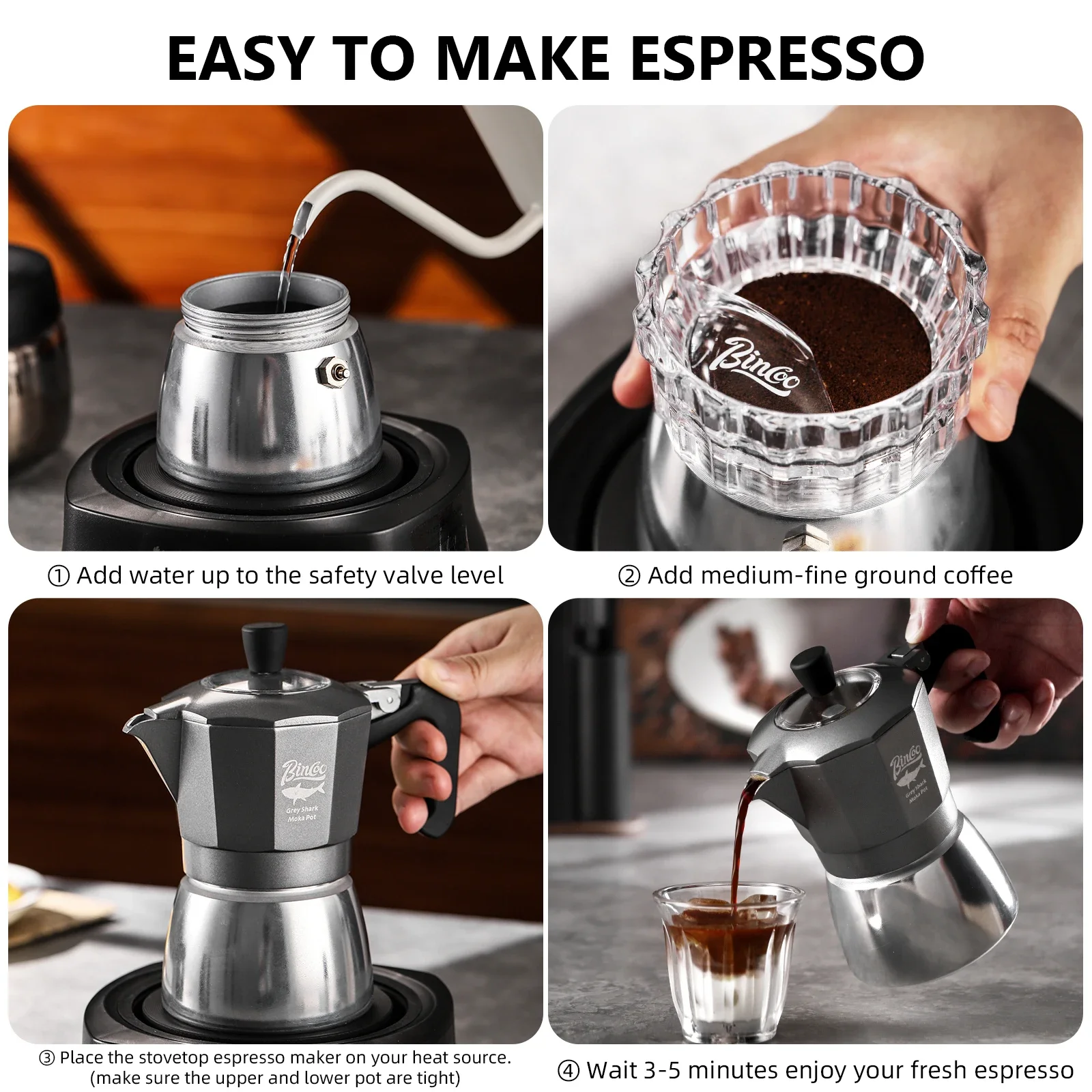 Кофеварка Bincoo Moka Pot на 2 – обзор и цена Coffee Equipment Camping