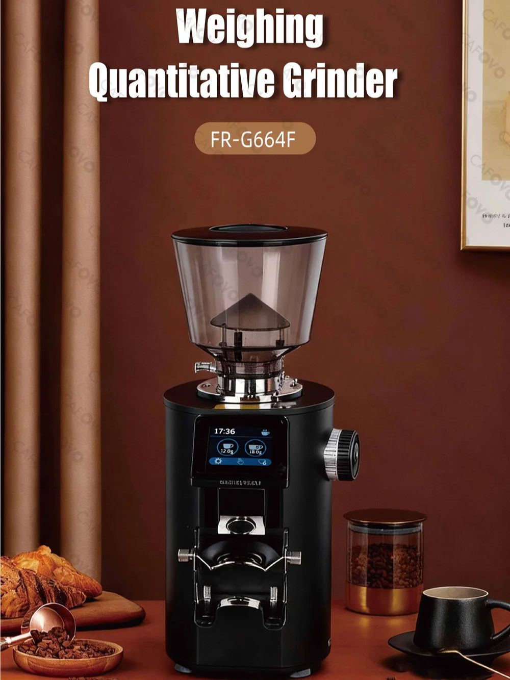 CAFOVO G664F Профессиональная  – обзор и цена Coffee Grinder Burr Flat